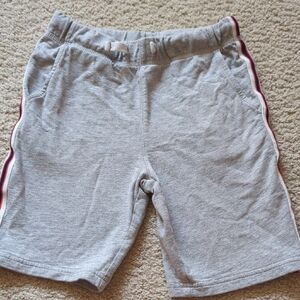 Gray Shorts with Red and White Stripes